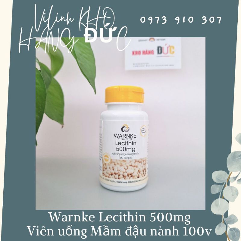 Đồ Uống Warnke Lecithin 500mg 100v (Hàng Đức Đủ Bill)