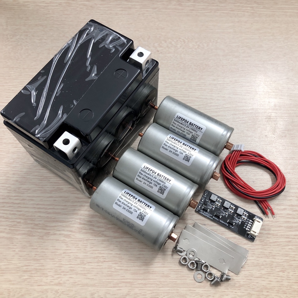 Bộ Pin LifePO4 tự làm Acquy Lithium xe máy