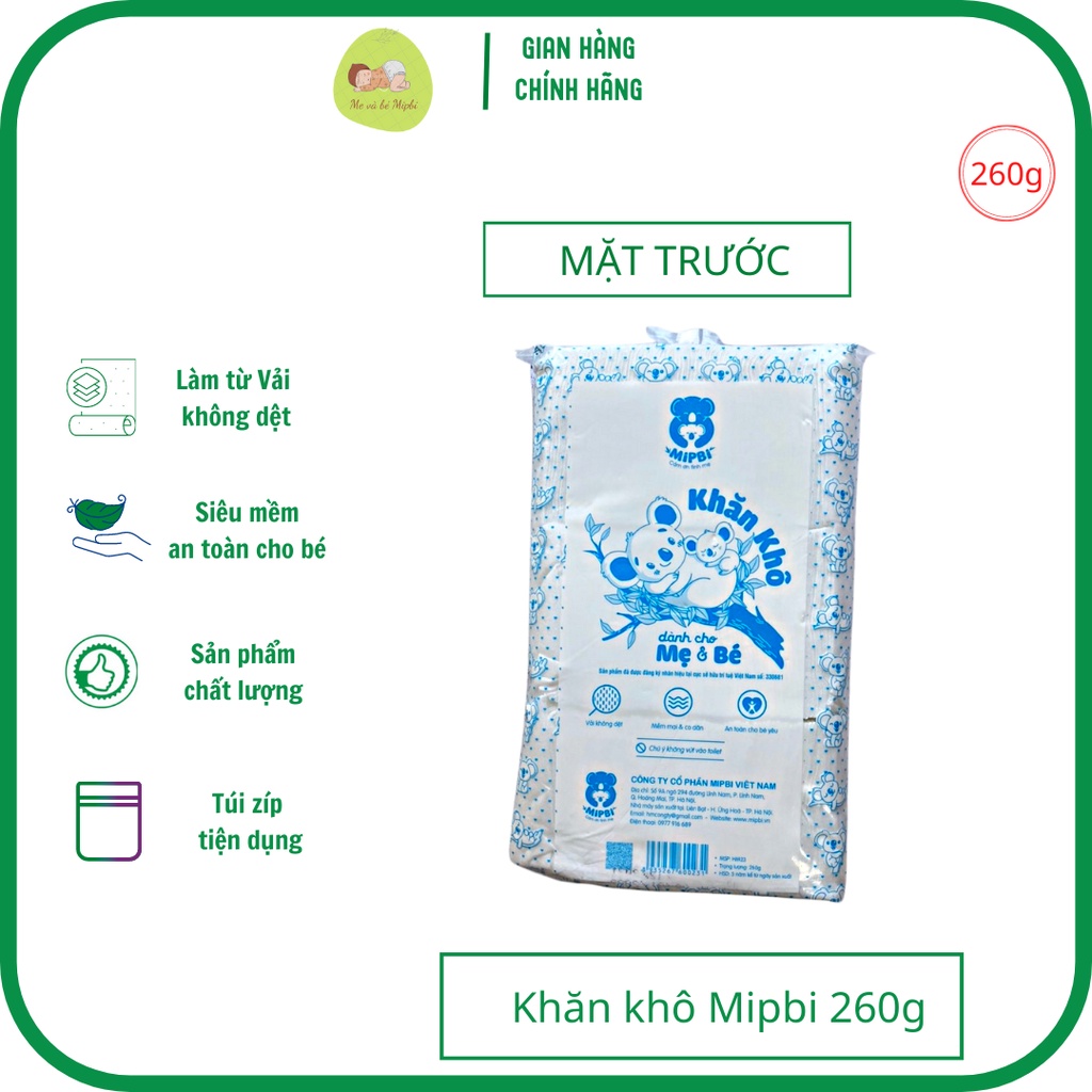 Khăn vải khô đa năng Mipbi 260g
