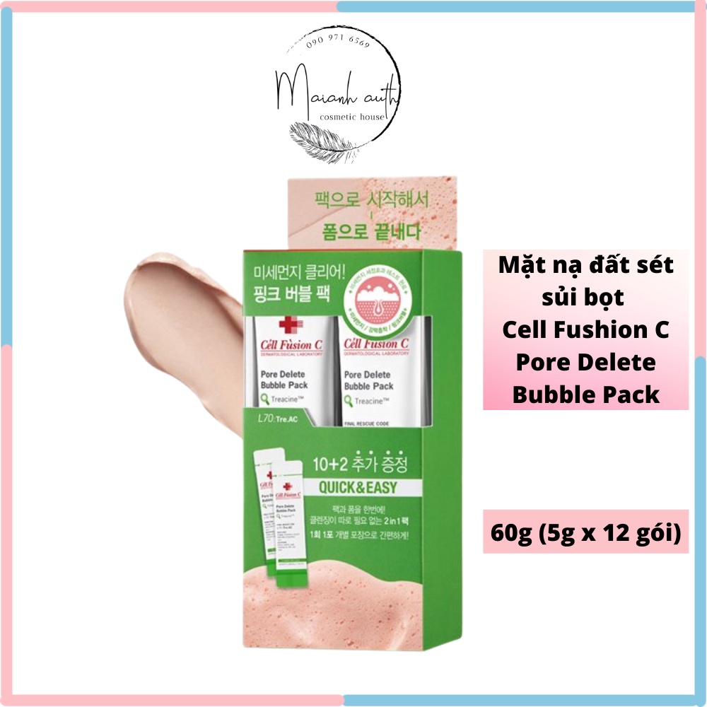 Mặt Nạ Đất Sét Sủi Bọt Thanh Lọc Da Cell Fusion C Pore Delete Bubble Pack