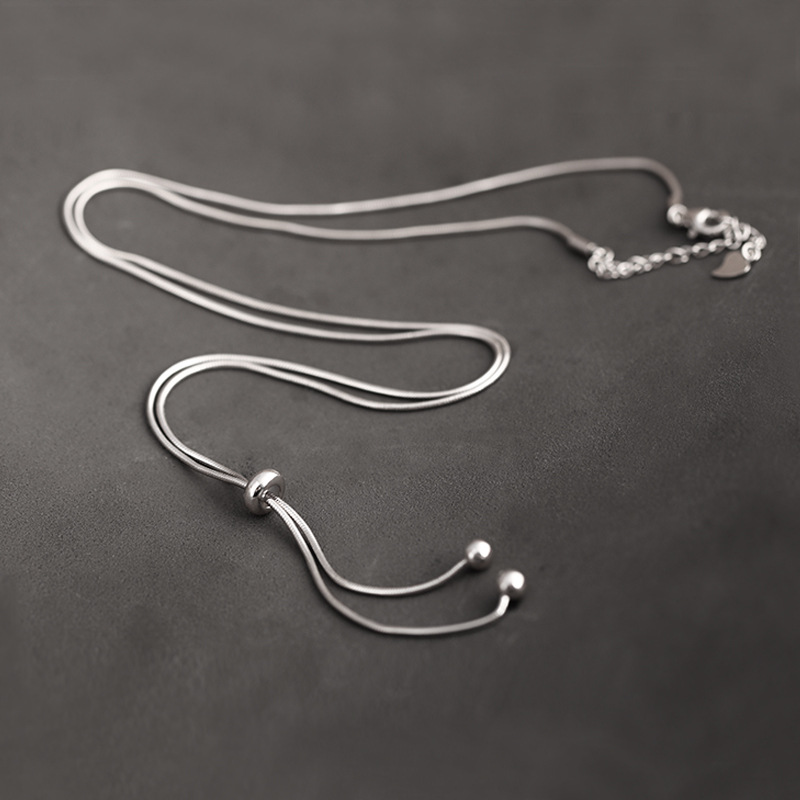 Vòng Cổ Mạ Bạc S925 Thiết Kế Đơn Giản Sang Trọng Cho Nữ