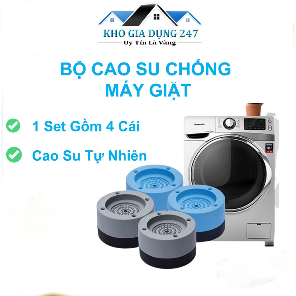 Bộ 4 Miếng Cao Su Chống Rung Máy Giặt - Chân Kê Máy Giặt Cao Cấp