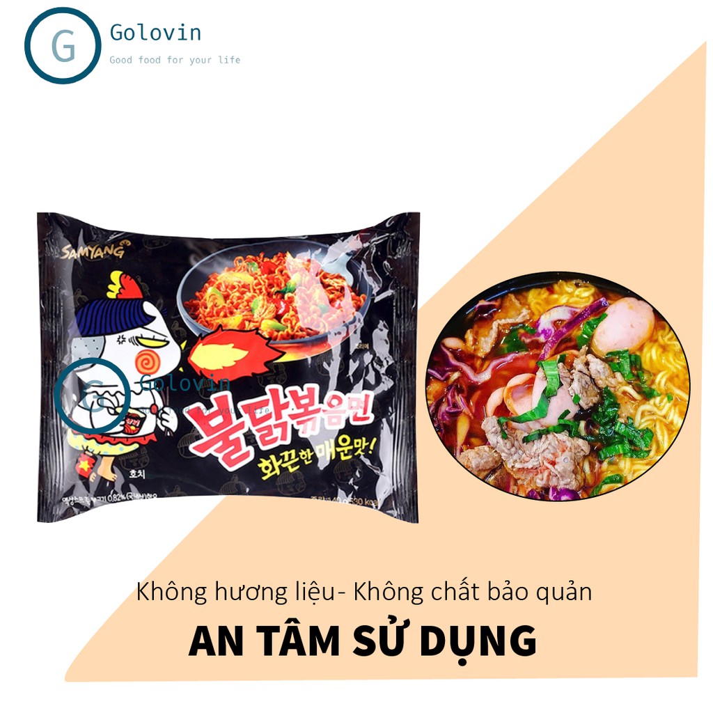 Mì cay Samyang Hàn Quốc Túi 140Gr Siêu Cay Cấp Độ 3  - Ăn Vặt Hàn Quốc Thơm Ngon, Bổ Dưỡng Golovinshop