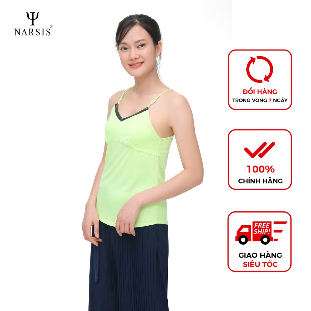 Áo hai dây nữ vàng chanh Narsis L7021