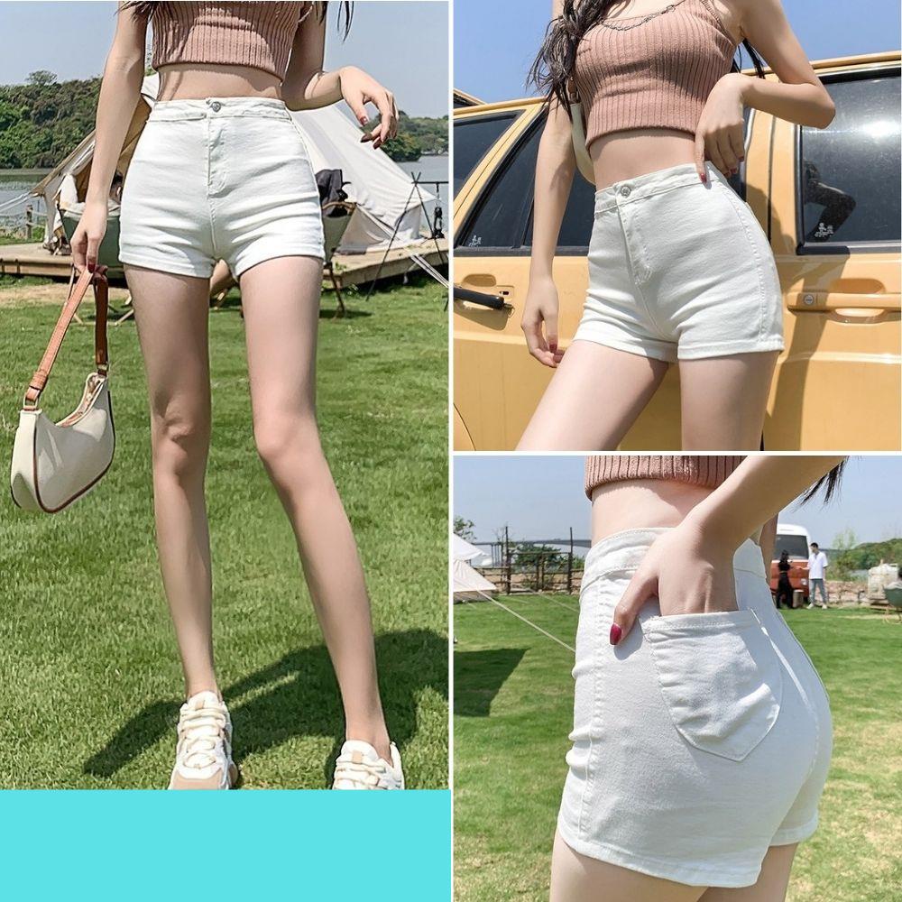 Quần jeans nữ, quần short jeans ngắn basic màu xanh đủ size S M L SKUQ-18D 1990clother