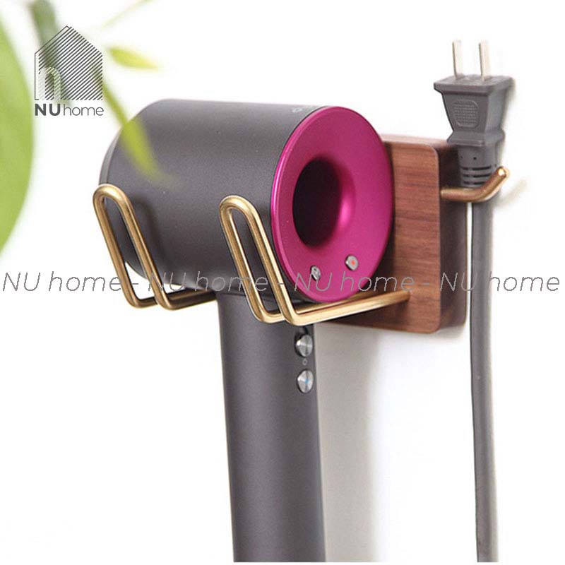 nuhome.vn | Giá gác máy sấy tóc - Horu, giá treo máy sấy bằng gỗ đẹp mắt sang trọng, phụ kiện treo máy sấy tóc bằng gỗ