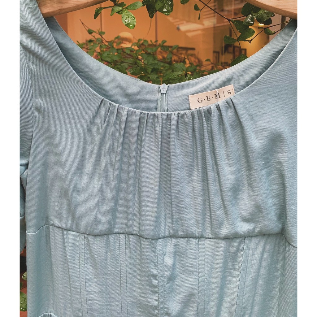 Đầm lụa xanh ánh nhũ Josephine Dress Gem Clothing SP060284