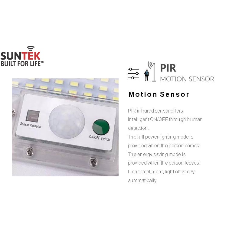 Đèn Đường Năng Lượng Mặt Trời Liền Thể SUNTEK LED Solar Light JD-A300 200W - Hàng Chính Hãng - Bảo hành 3 năm 1 đổi 1