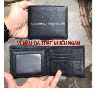 [VÍ DA THẬT NHIỀU NGĂN] Ví nam da bò thật [BẢO HÀNH MỘT NĂM] Có hộp kèm theo