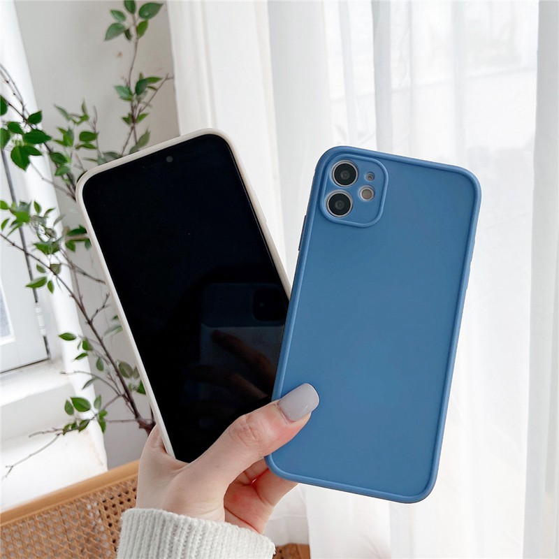 Ốp điện thoại nhựa silicon TPU Suntaiho viền thẳng chống sốc cho iPhone 8 7 Plus 11 Pro Max 12 Pro X XS XR Xs MAX