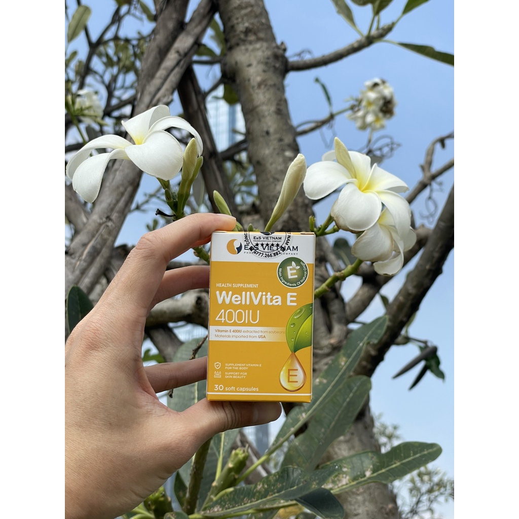 Itamin E 400IU - WellVita E 400 giúp Dày Niêm Mạc và Cải Thiện Nội Tiết - Hỗ Trợ Chuẩn Bị Mang Thai