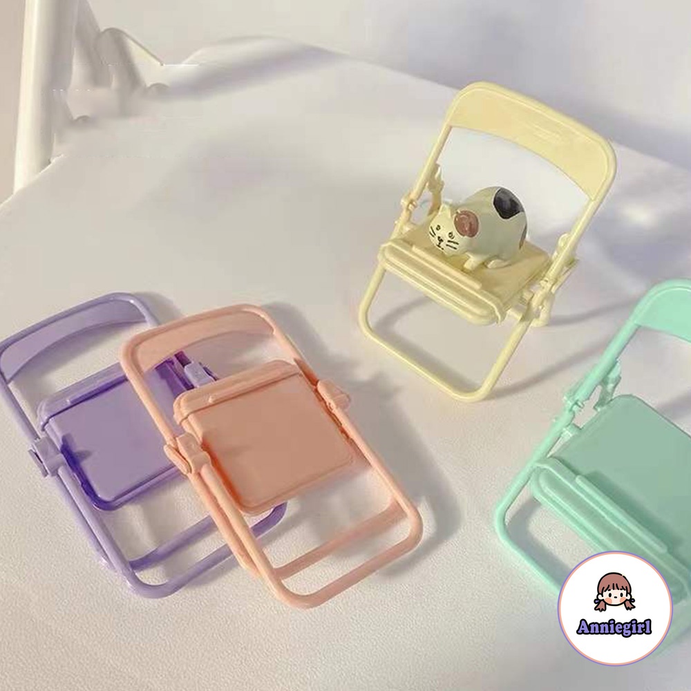Giá Đỡ Điện Thoại Máy Tính Bảng Hình Ghế Xếp Tùy Chỉnh Để Bàn Nhiều Màu Pastel Siêu Dễ Thương