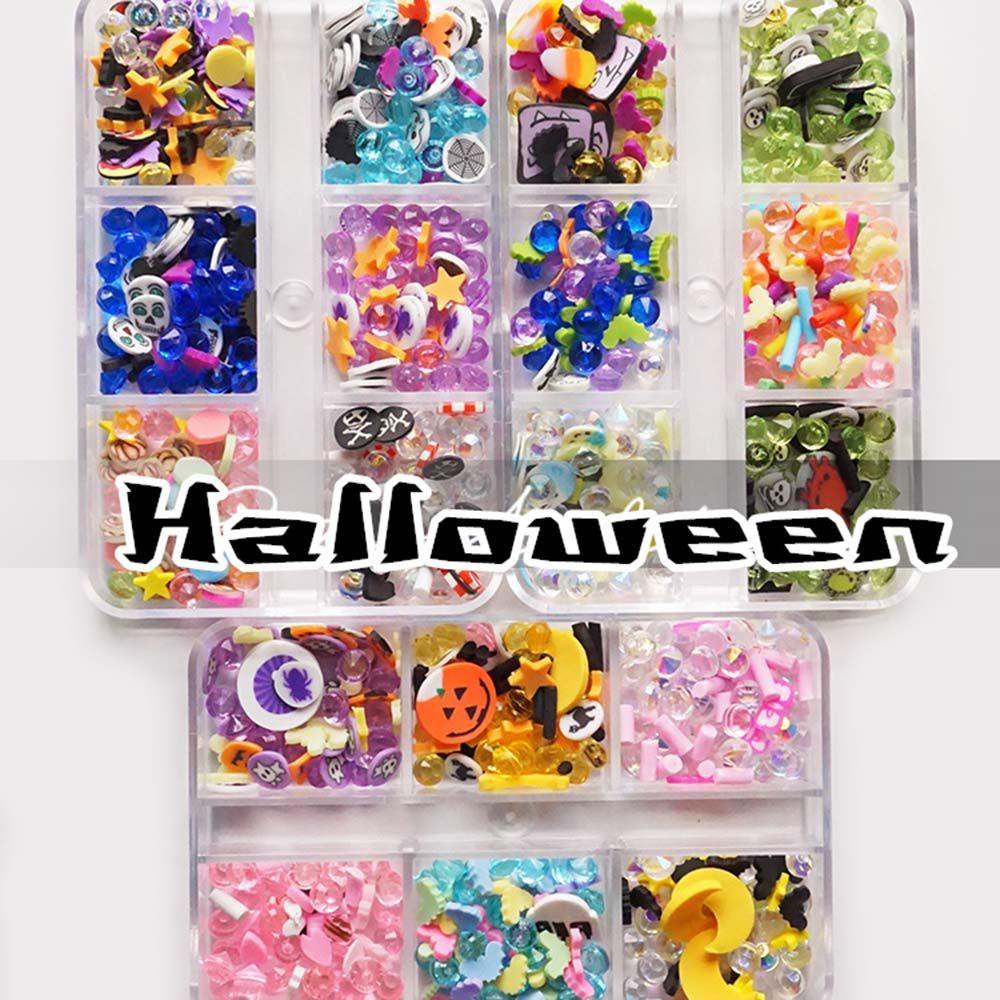 Miếng Đất Sét Mềm Hình Hoạt Họa Trang Trí Móng Tay Chủ Đề Halloween