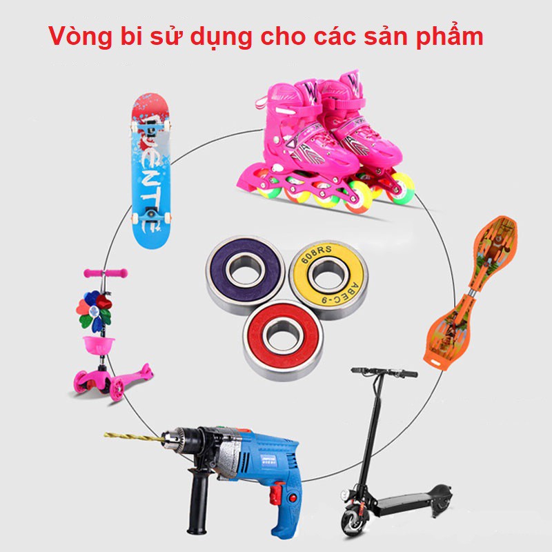 Vòng bi bánh patin tiêu chuẩn Abec cho bánh giày trượt patin, ván trượt và xe scooter [TOMTIN SPORT]