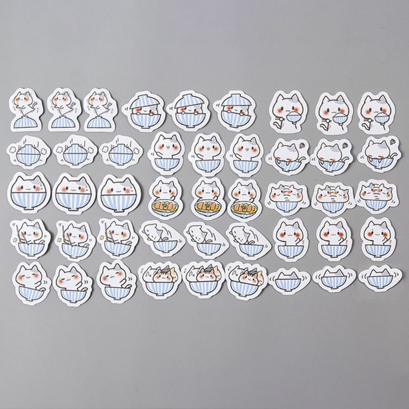 Set 45 Miếng Dán Trang Trí Hình Mèo Dễ Thương