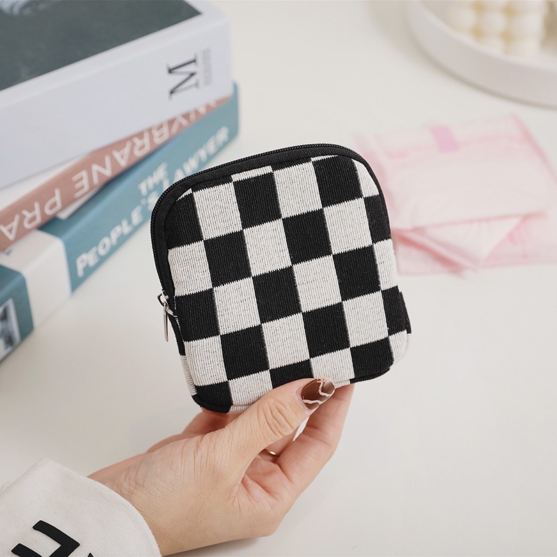 Túi Đựng Mỹ Phẩm Họa Tiết houndstooth Xinh Xắn Tiện Lợi