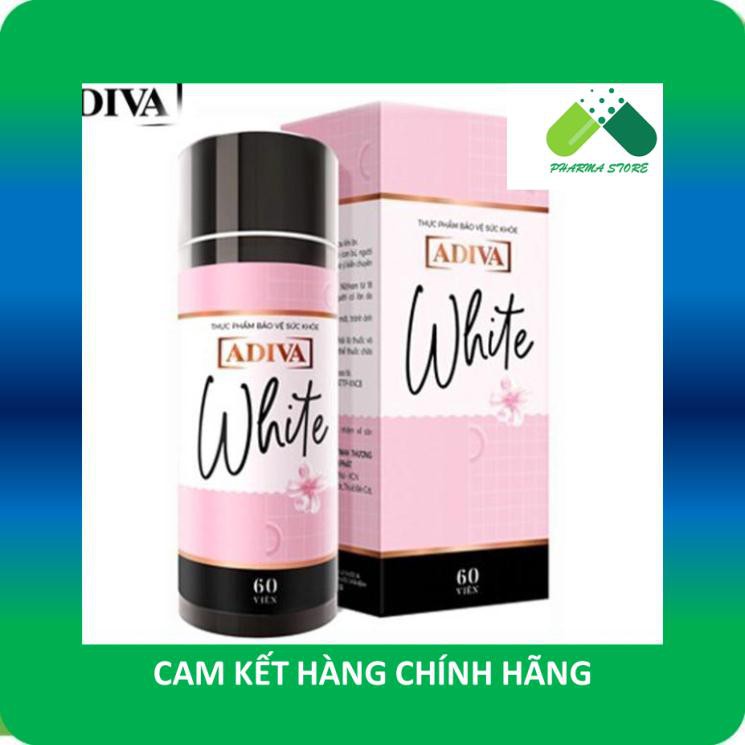 !!! [Date mới nhất] White Adiva dạng viên (Hộp 60v) - Viên uống trắng da, chống nắng, mờ nám, đẹp da [collagen adiva]