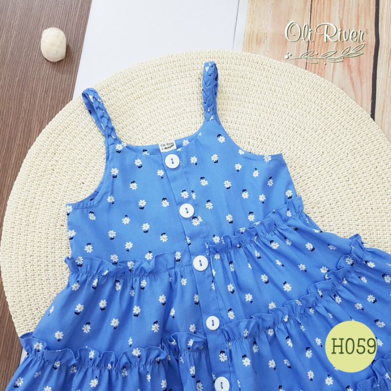 Váy đầm 2 dây dáng xòe chuẩn hãng Oli river