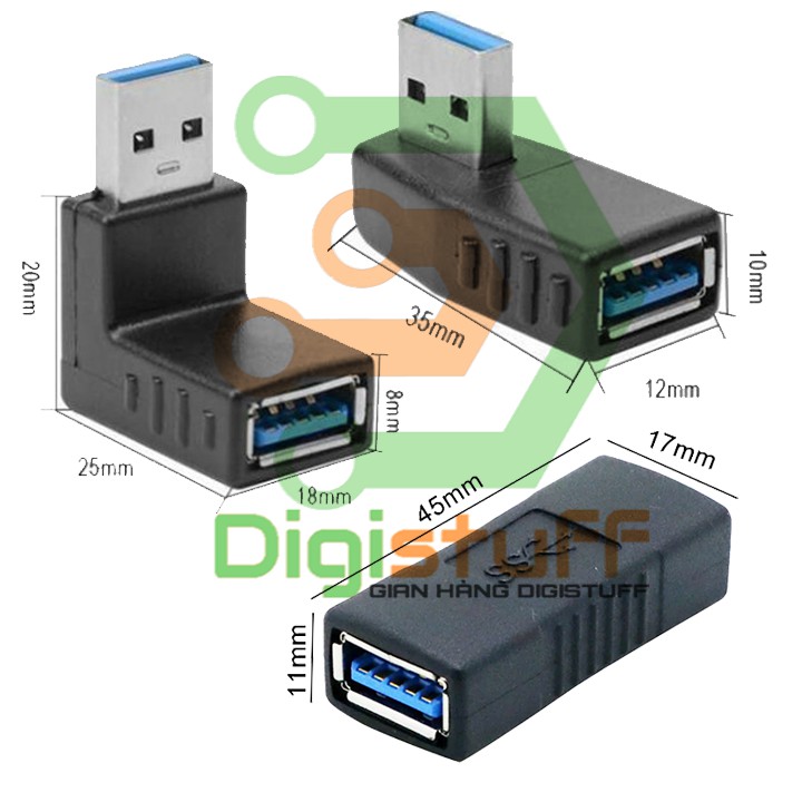 Đầu nối cáp USB 3.0, USB 2.0 - nối dài, bẻ góc lên, xuống, trái, phải