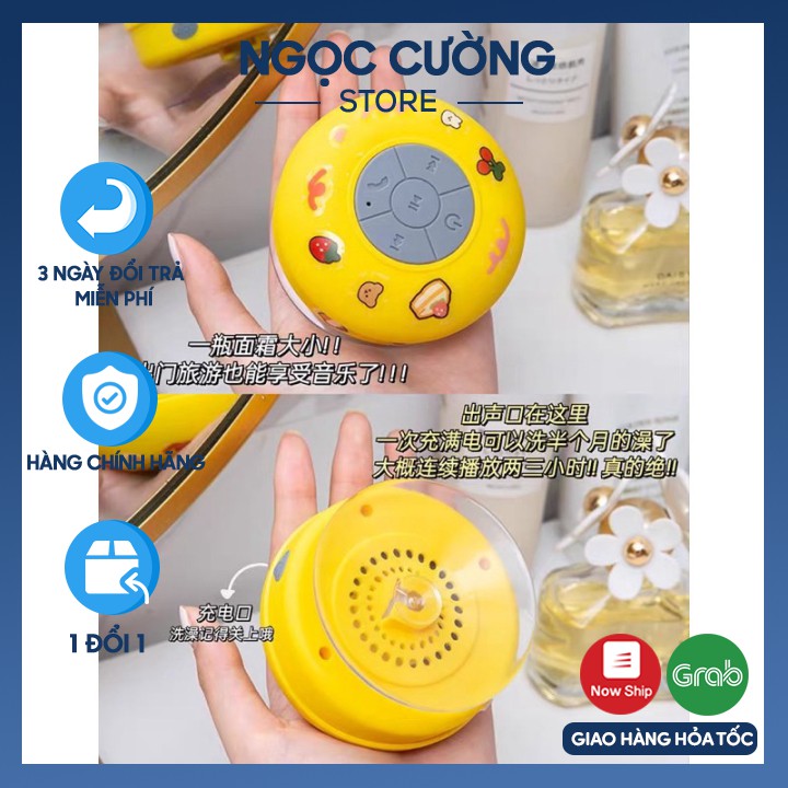 Loa bluetooth không dây chống nước gắn tường, nhà tắm tặng kèm miếng dán stick