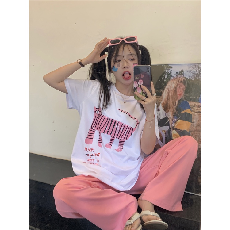 NRVP Áo Thun Nữ Tay Ngắn In Hình Phong Cách Hàn Quốc Thời Trang Mùa Hè 2022