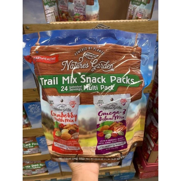 Lẻ 1 Gói Tổng Hợp &amp; trái cây sấy hữu cơ Nature's Garden Trail Mix Snack Packs