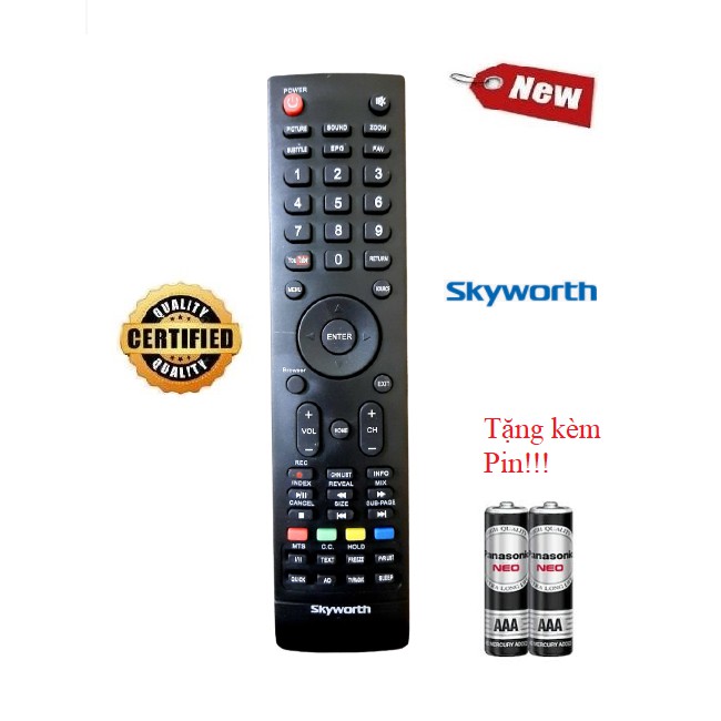 Điều khiển tivi Skyworth - Hàng tốt 100% Tặng kèm Pin!!!