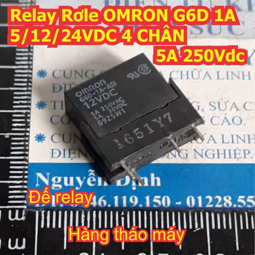 Relay Rơle OMRON G6D 1A 24VDC 12Vdc 5Vdc 4 CHÂN 5A 250Vdc, đế kde8178