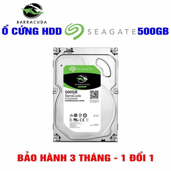 Ổ cứng PC 3.5” Seagate BarraCuda 500GB - Tháo máy đồng bộ mới 99%  – Bảo hành 3 tháng - CHÍNH HÃNG