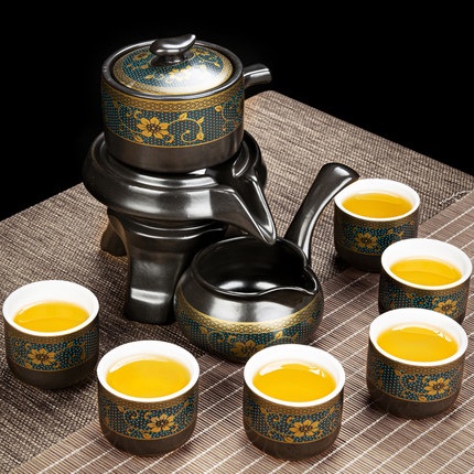 Bộ ấm chén trà cối xay lười kiểu cổ cao cấp - Bộ ấm trà đạo sang trọng 9 món