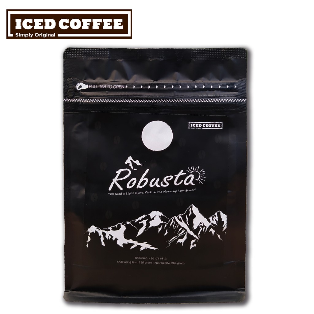 Cà Phê Robusta ICED COFEE - Cà Phê Rang Xay Túi 250g