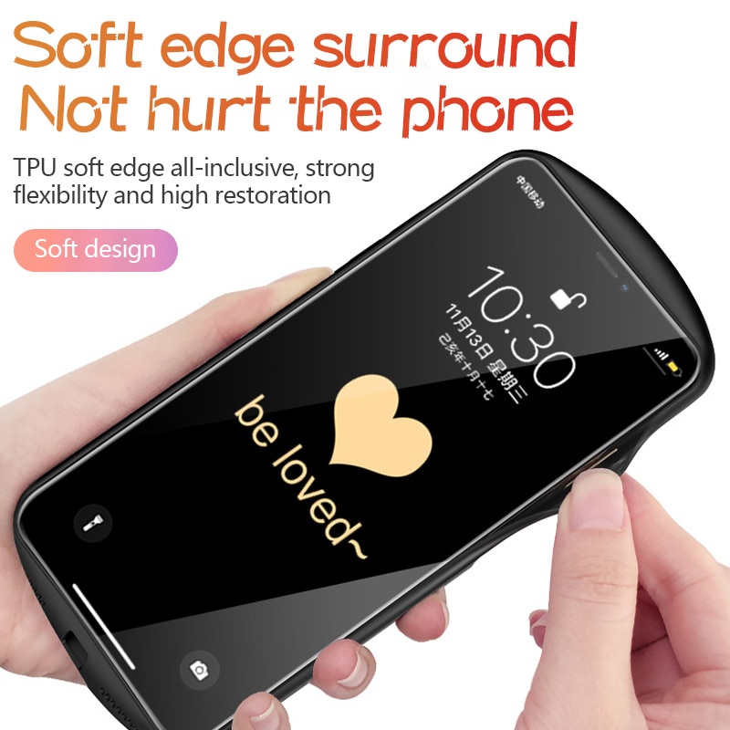 Ốp Điện Thoại Silicon Kính Cường Lực Hình Trái Tim Sang Trọng Cho iPhone 12 11 Pro Max 12 11 Pro 12 Mini XSMax XR X 7 8 Plus SE2020