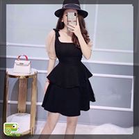 váy đầm dáng xòe hai tầng siêu đẹp tay phối màu (có ảnh thật)