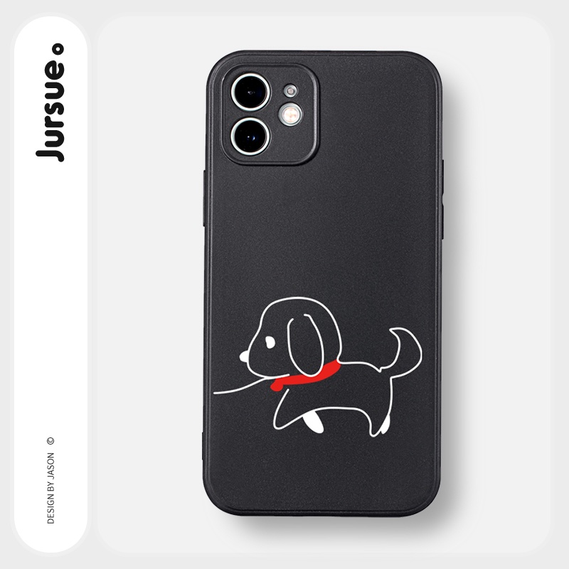 Ốp lưng JURSUE hoạt hình cặp đôi dễ thương đẹp cho iPhone 13 12 11 Pro Max SE 2020 X XR XS ip 8 7 6 6S Plus kute Y176