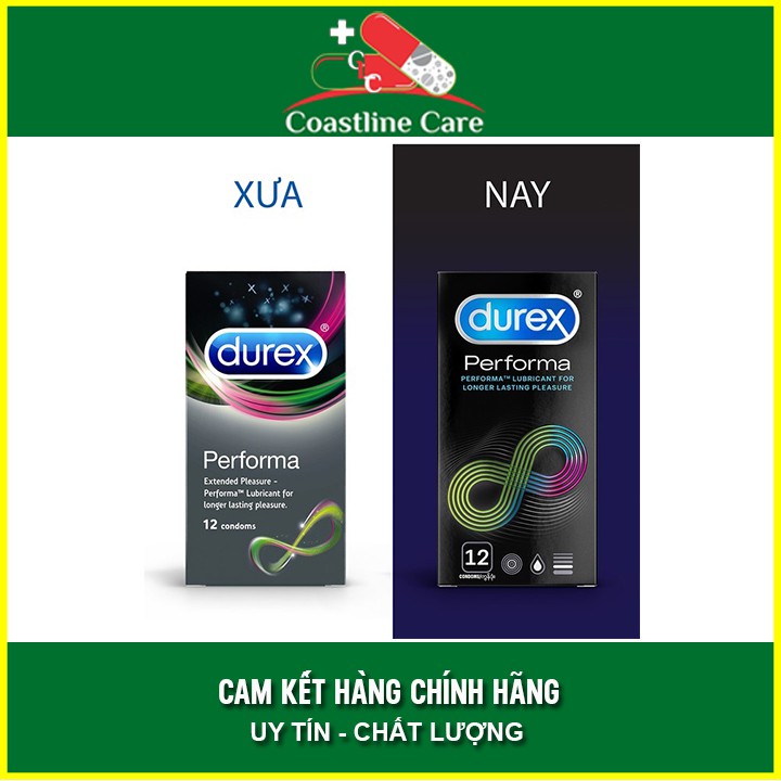 Bao Cao Su Durex Performa Hộp 12 bao - Kéo Dài Thời Gian - Coastlinecare Pharmacy