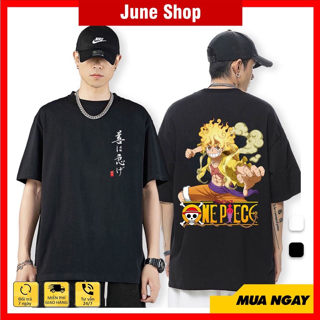 Áo Luffy Gear 5, Áo One Piece siêu độc màu đen, trắng cộc tay mới nhất, giá rẻ