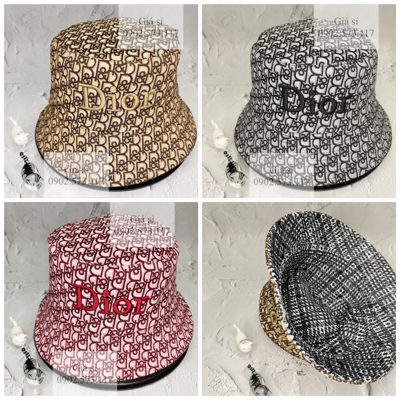 Nón bucket 2 mặt thêu Di hoạ tiết thời trang cá tính nam nữ