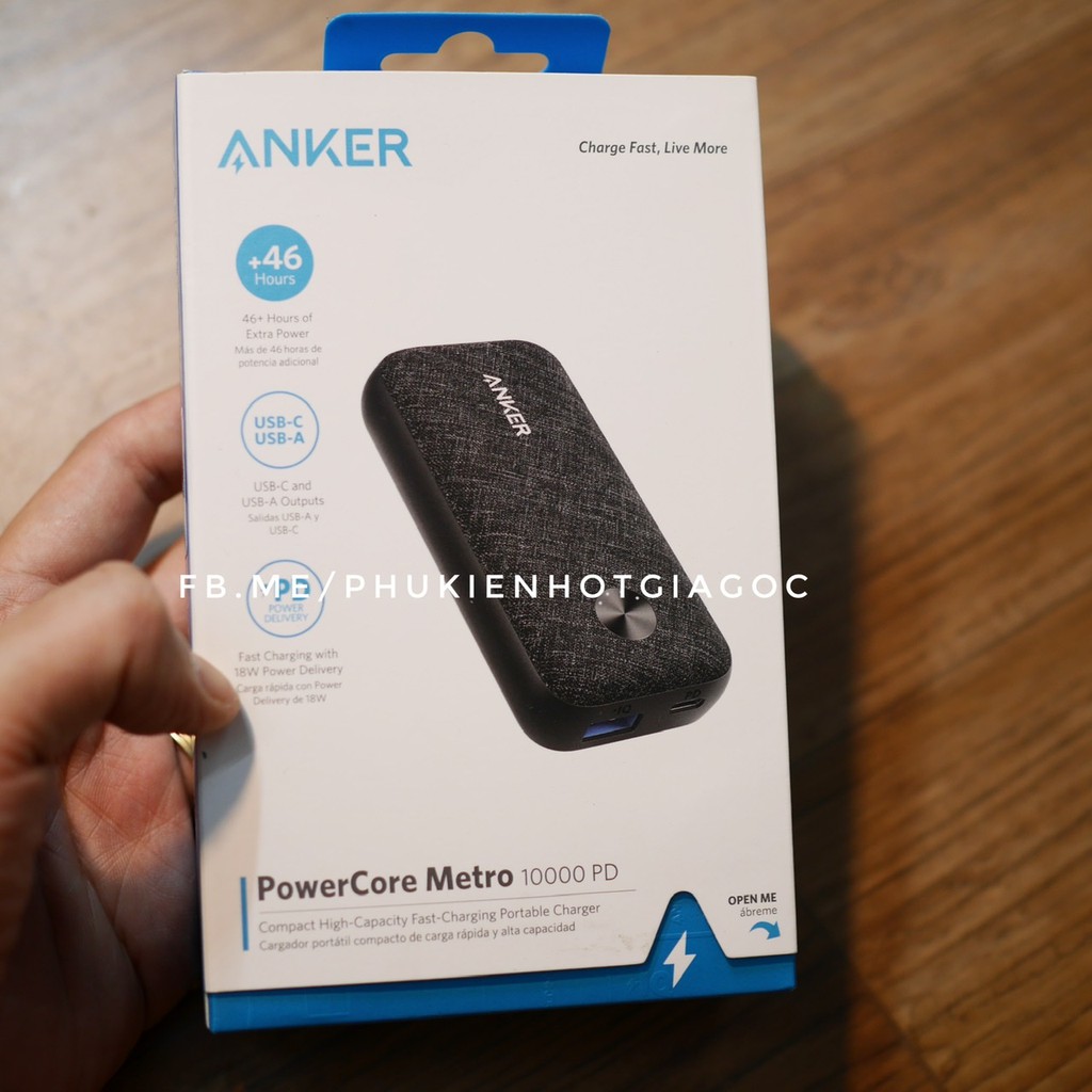 Sạc Dự Phòng Anker PowerCore Redux PD 10000 mAh Redux A1239 / 10.000 mAh Metro vải fabric PD A1239