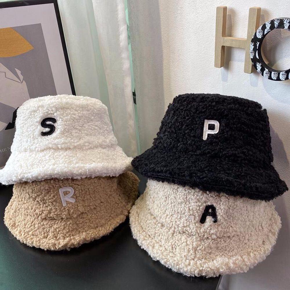 Mũ Bucket Chất Liệu Lông Cừu Có Thể Gập Lại Kiểu Dáng Đơn Giản Cho Nữ
