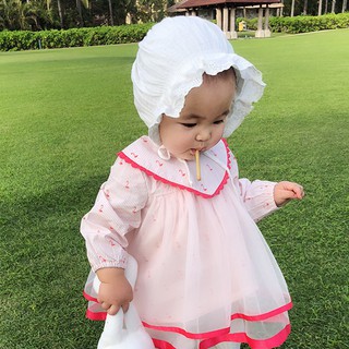 Mũ nón bèo trắng cho bé gái (0-15 tháng)