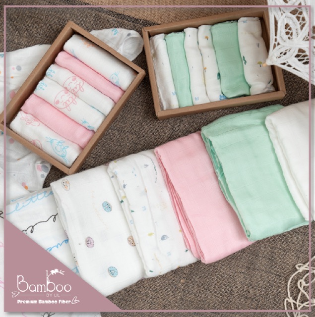 [Mã BMTTC60K giảm đến 60K đơn 50K] Khăn tắm và khăn xô sữa sợi tre Bamboo 3 lớp cho bé LiL Little Love