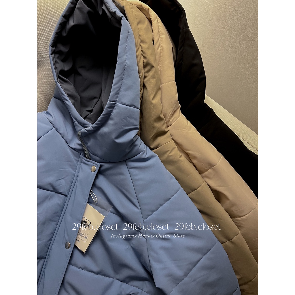 [Ảnh thật/Video] Áo khoác phao béo có mũ chất trượt lì - A2 - 29feb.closet | BigBuy360 - bigbuy360.vn