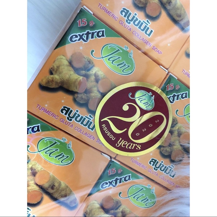 Xà Phòng Nghệ Thái Lan Jam Turmeric Gluta Collagen Soap 65gr trắng da