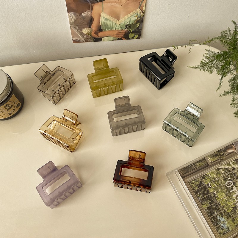 Kẹp Càng Cua Trong Suốt Hình Vuông Dễ Thương Cho Nữ