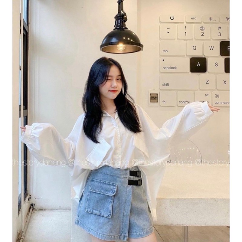 Áo sơ mi trắng oversize