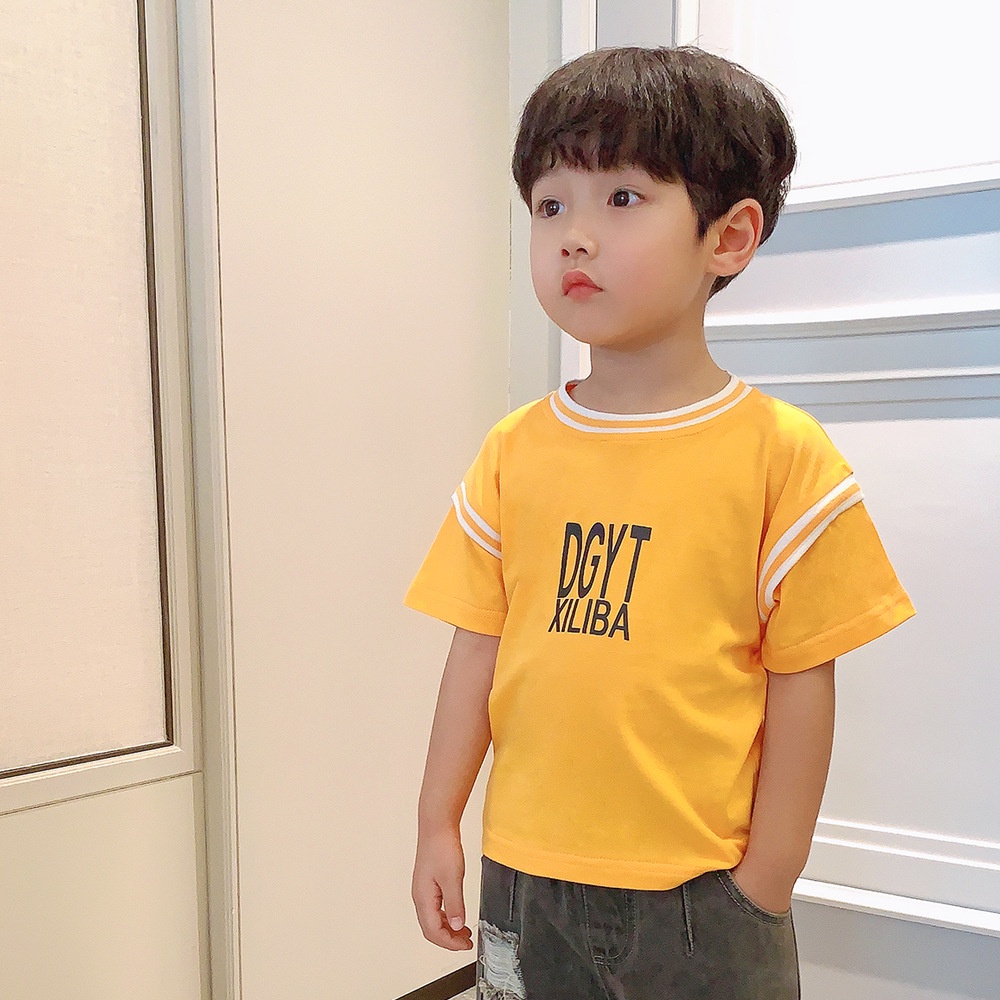 AT48 Size90-130 (9-27kg) Áo thun bé trai (Áo ngắn tay xiliba 100% cotton) Thời trang trẻ Em hàng quảng châu