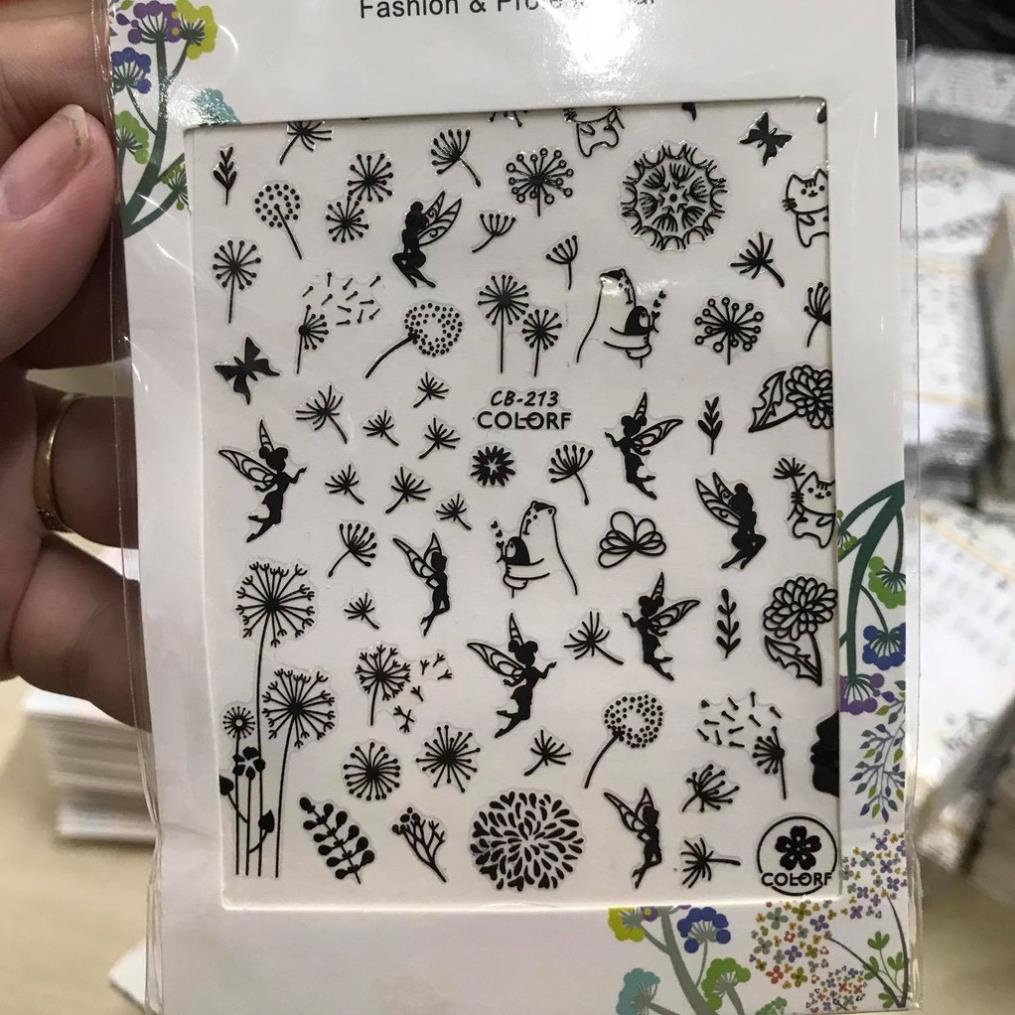 Hình dán móng tay Cô Tiên CB213 đen