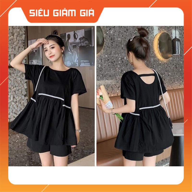 Bộ Bầu babydol chất Đũi Hàn cao cấpsiêu mát siêu mềm thấm hút mồ hôibộ sau sinh bầu thiết kế sang chảnhfreesize