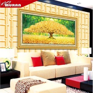 Tranh Đính Đá ABC 3D Pha lê Cây Tiền Vàng DF2243 , LG1203 (KHÁCH TỰ ĐÍNH) KT:150X65CM