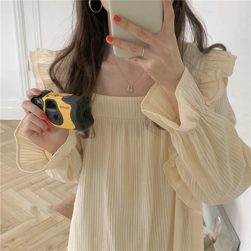 Bộ Đồ Ngủ Tay Dài Dáng Rộng Mềm Mại Phong Cách Công Chúa Hàn Quốc Thời Trang Xuân Thu Xinh Xắn Cho Nữ | BigBuy360 - bigbuy360.vn